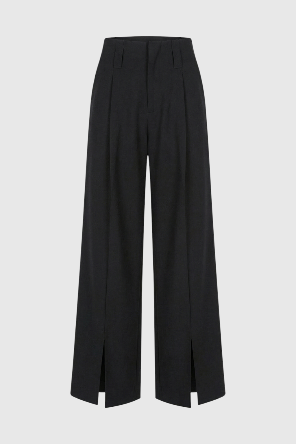 Victoria | Elegant High-Waisted Black Trousers with Pleats - Lumina