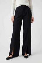 Victoria | Elegant High-Waisted Black Trousers with Pleats - Lumina