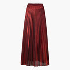 Victoria | Elegant High-Waisted Pleated Maxi Skirt in Gold - Lumina