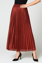 Victoria | Elegant High-Waisted Pleated Maxi Skirt in Gold - Lumina
