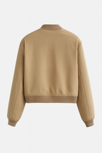 Victoria | Elegant Khaki Bomber Jacket with Loose Fit - Lumina