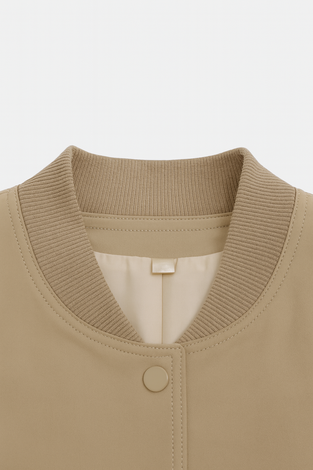 Victoria | Elegant Khaki Bomber Jacket with Loose Fit - Lumina