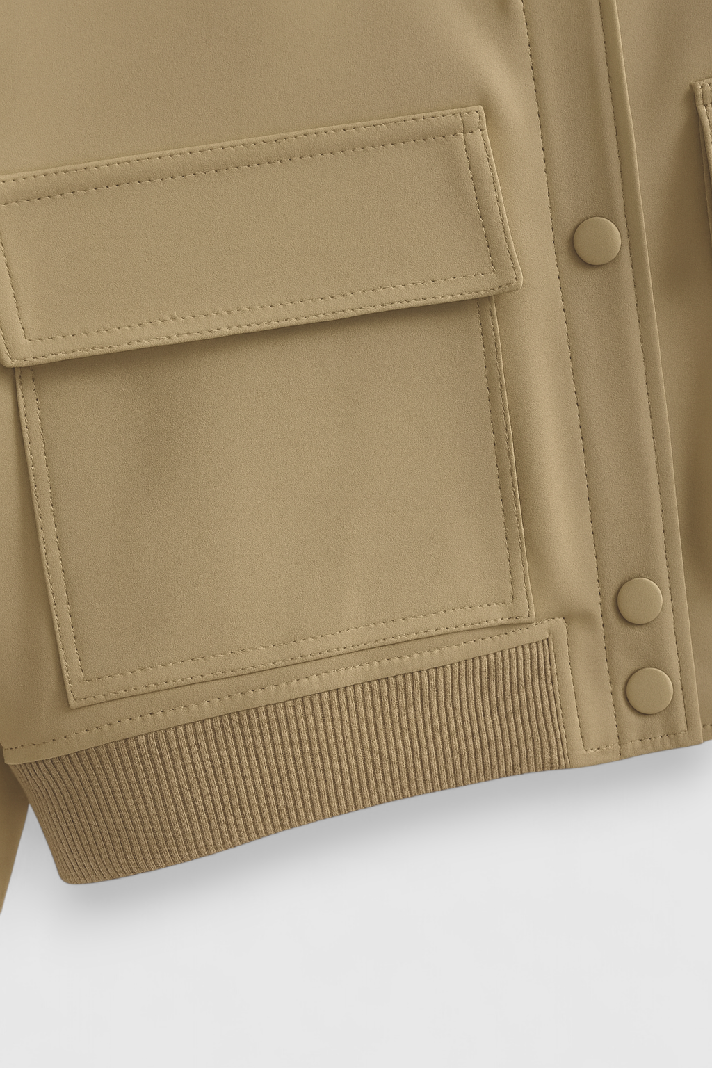 Victoria | Elegant Khaki Bomber Jacket with Loose Fit - Lumina