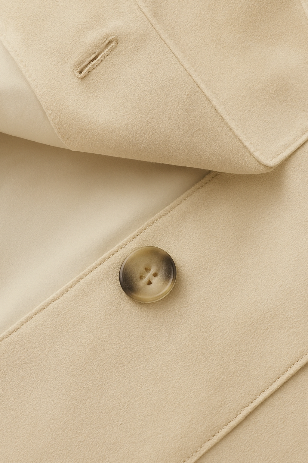 Victoria | Elegant Khaki Short Jacket with O-Neck & Long Sleeves - Lumina
