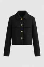 Victoria | Elegant Lightweight Black Windbreaker Jacket with Flattering Fit - Lumina
