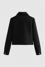 Victoria | Elegant Lightweight Black Windbreaker Jacket with Flattering Fit - Lumina