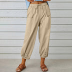 Victoria | Elegant Lightweight Wide Leg Trousers - Lumina