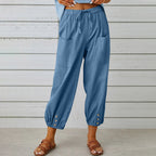Victoria | Elegant Lightweight Wide Leg Trousers - Lumina