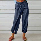 Victoria | Elegant Lightweight Wide Leg Trousers - Lumina