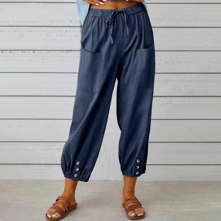 Victoria | Elegant Lightweight Wide Leg Trousers - Lumina