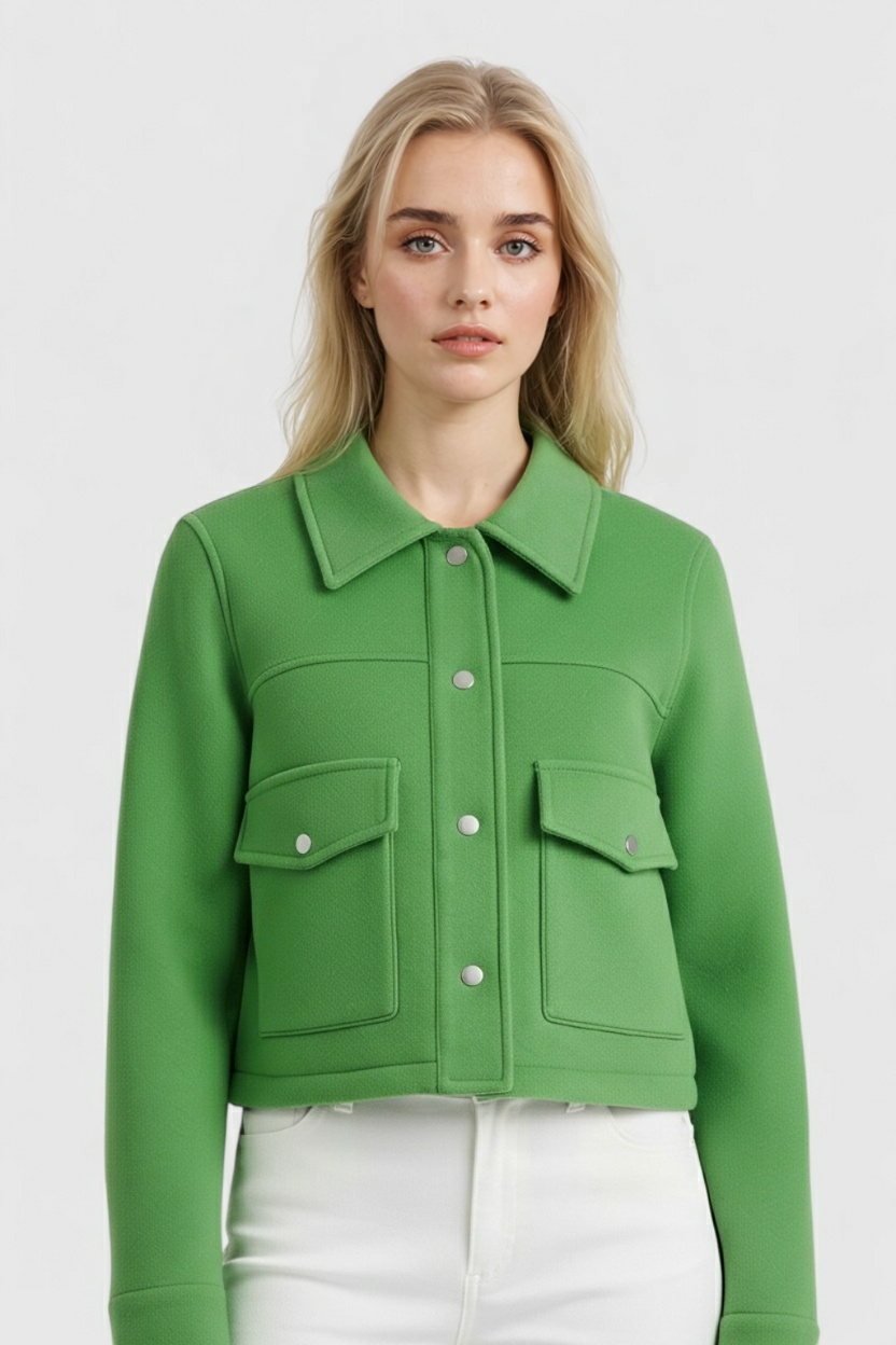 Victoria | Elegant Long Sleeve Jacket with Button Closure - Lumina