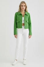 Victoria | Elegant Long Sleeve Jacket with Button Closure - Lumina