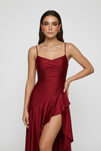 Victoria | Elegant Midi Dress with Lace-Up Back - Lumina