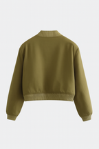 Victoria | Elegant Military Green Bomber Jacket with Comfortable Fit - Lumina