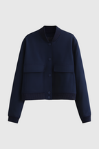 Victoria | Elegant Navy Bomber Jacket with Timeless Design - Lumina