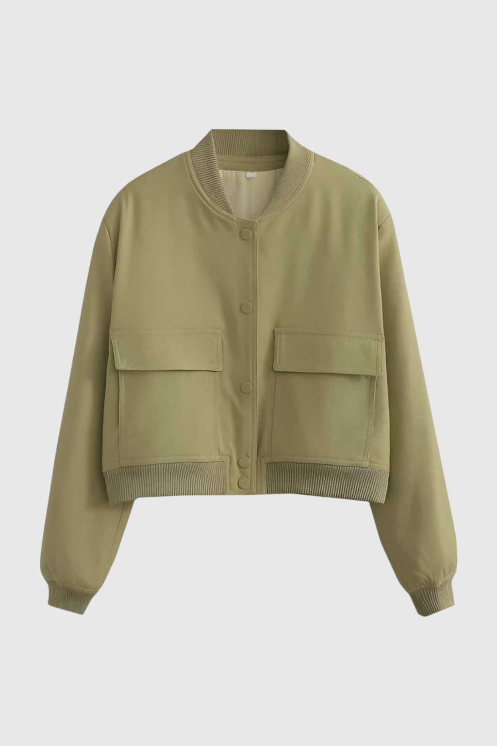 Victoria | Elegant Olive Green Bomber Jacket with Timeless Design - Lumina