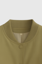 Victoria | Elegant Olive Green Bomber Jacket with Timeless Design - Lumina