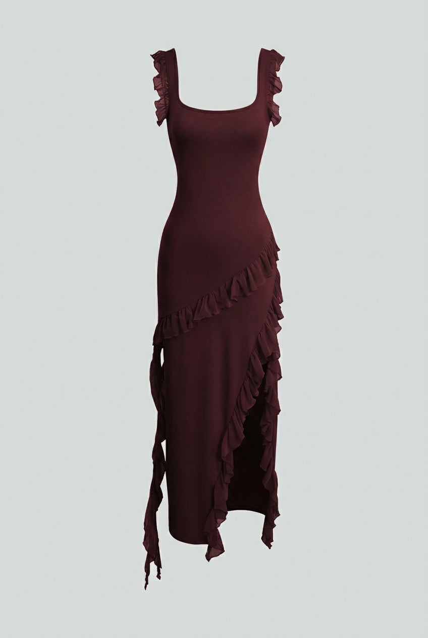 Victoria | Elegant Open Back Design with Flattering Silhouette Maxi Dress - Lumina
