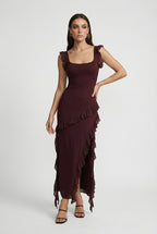 Victoria | Elegant Open Back Design with Flattering Silhouette Maxi Dress - Lumina