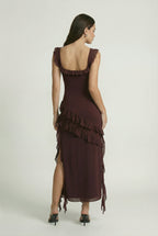 Victoria | Elegant Open Back Design with Flattering Silhouette Maxi Dress - Lumina