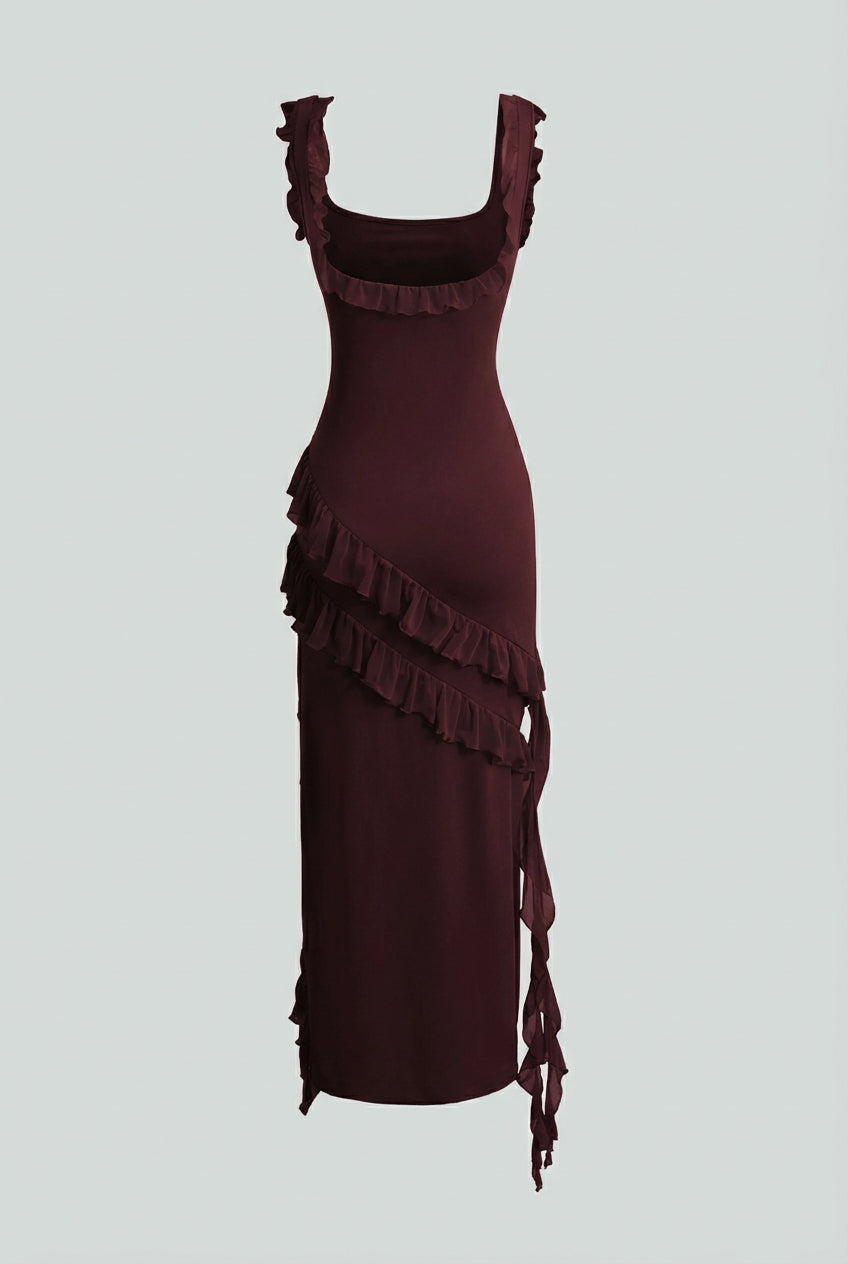 Victoria | Elegant Open Back Design with Flattering Silhouette Maxi Dress - Lumina