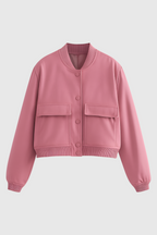 Victoria | Elegant Pink Bomber Jacket with Timeless Design - Lumina