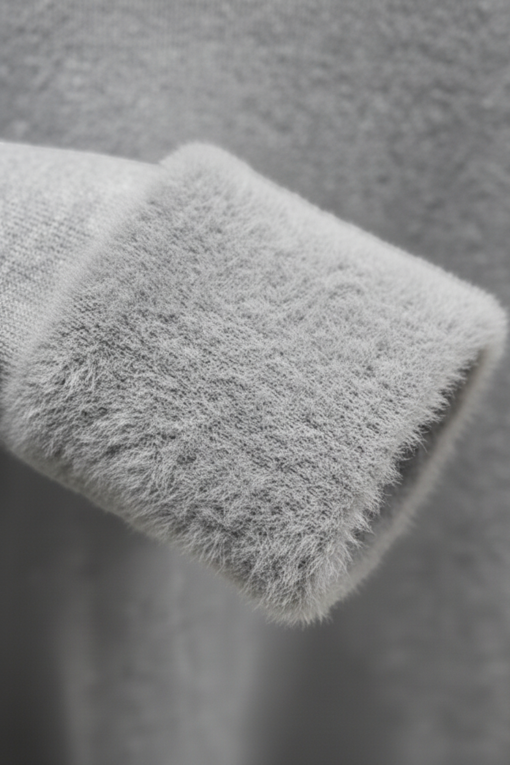 Victoria | Elegant Slim Fit Gray Turtleneck Sweater with Velvety Texture - Lumina