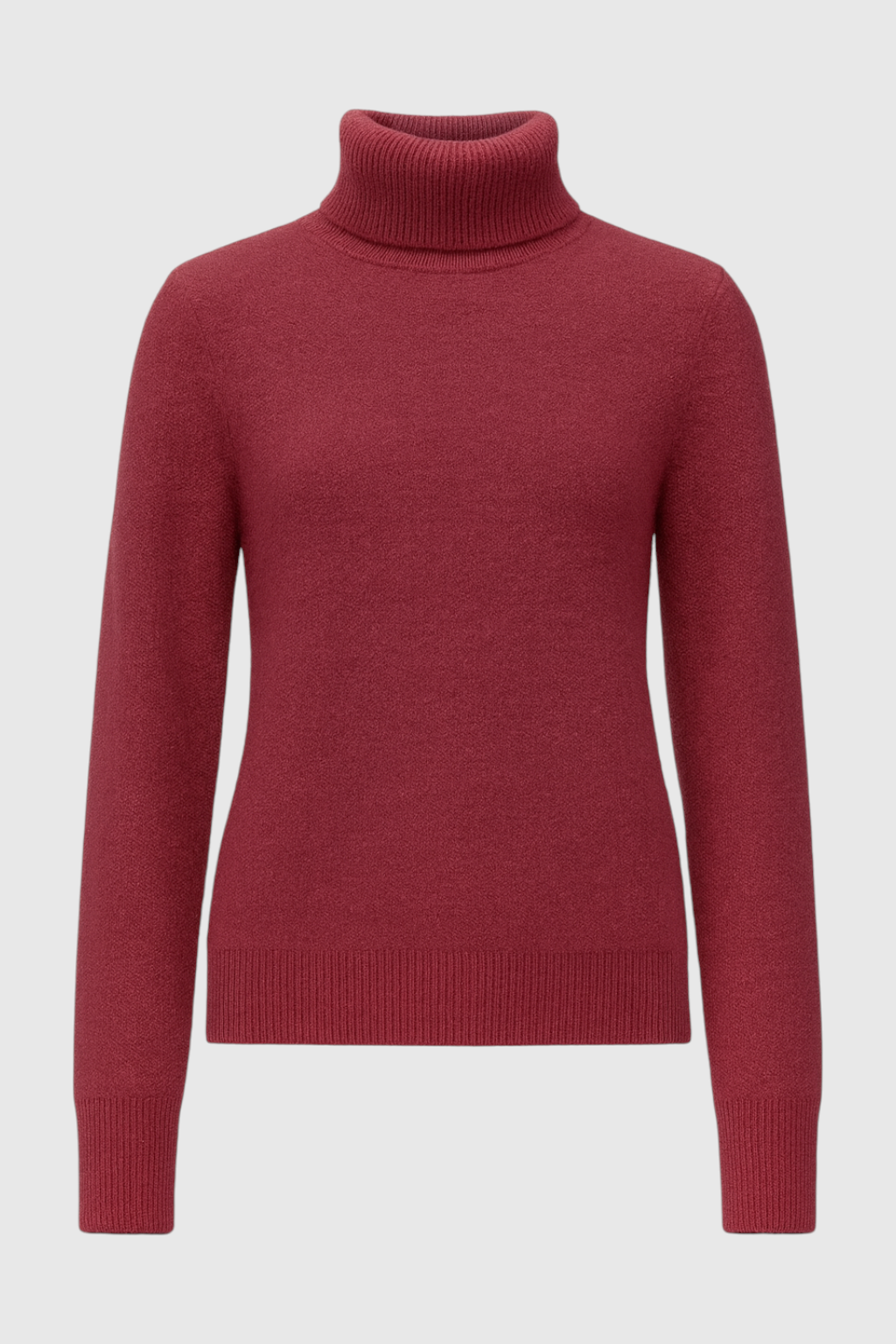 Victoria | Elegant Slim Fit Turtleneck Sweater in Burgundy - Lumina