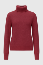 Victoria | Elegant Slim Fit Turtleneck Sweater in Burgundy - Lumina