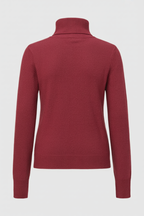 Victoria | Elegant Slim Fit Turtleneck Sweater in Burgundy - Lumina
