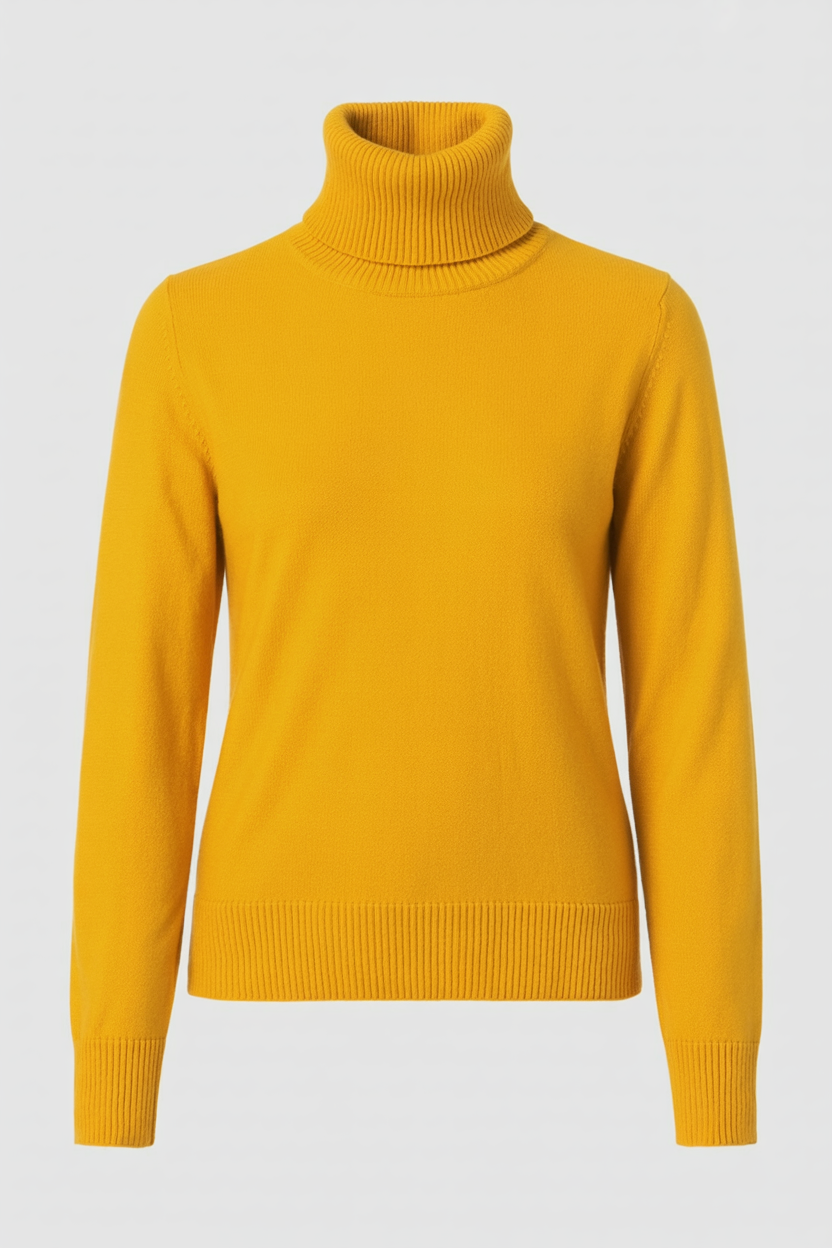 Victoria | Elegant Slim Fit Turtleneck Sweater in Grey - Lumina