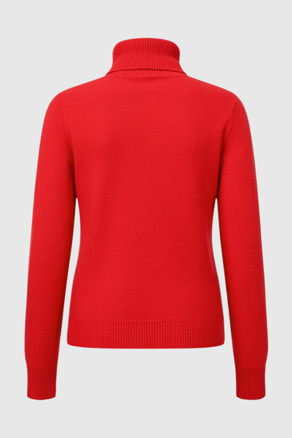 Victoria | Elegant Slim Red Turtleneck Sweater with Velvety Finish - Lumina