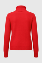 Victoria | Elegant Slim Red Turtleneck Sweater with Velvety Finish - Lumina
