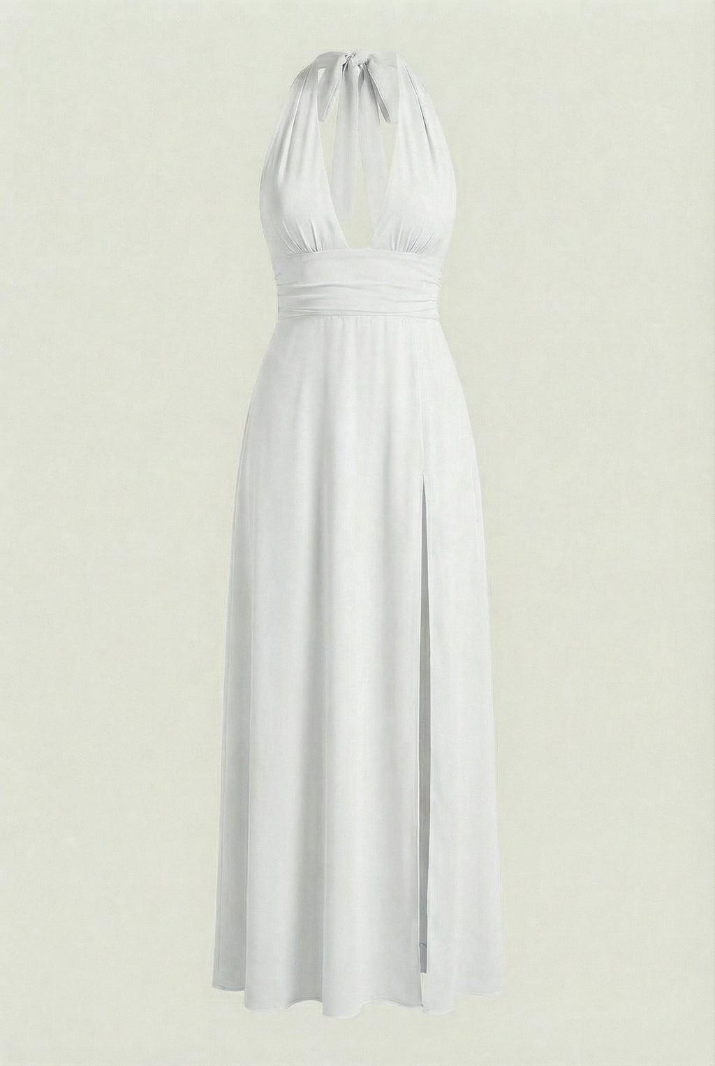 Victoria | Elegant White Backless Summer Dress with Flattering Silhouette - Lumina