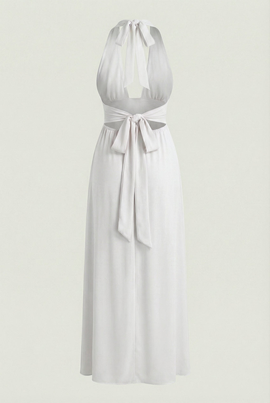 Victoria | Elegant White Backless Summer Dress with Flattering Silhouette - Lumina