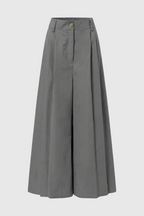 Victoria | Flowy High-Waist Palazzo Pants for Women in Gray - Lumina