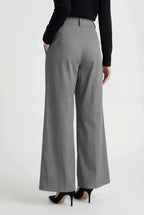 Victoria | Flowy High-Waist Palazzo Pants for Women in Gray - Lumina