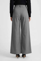 Victoria | Flowy High-Waist Palazzo Pants for Women in Gray - Lumina