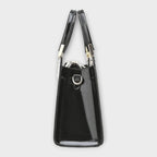 Victoria | Glossy Crocodile Pattern Handbag with Structured Design - Lumina