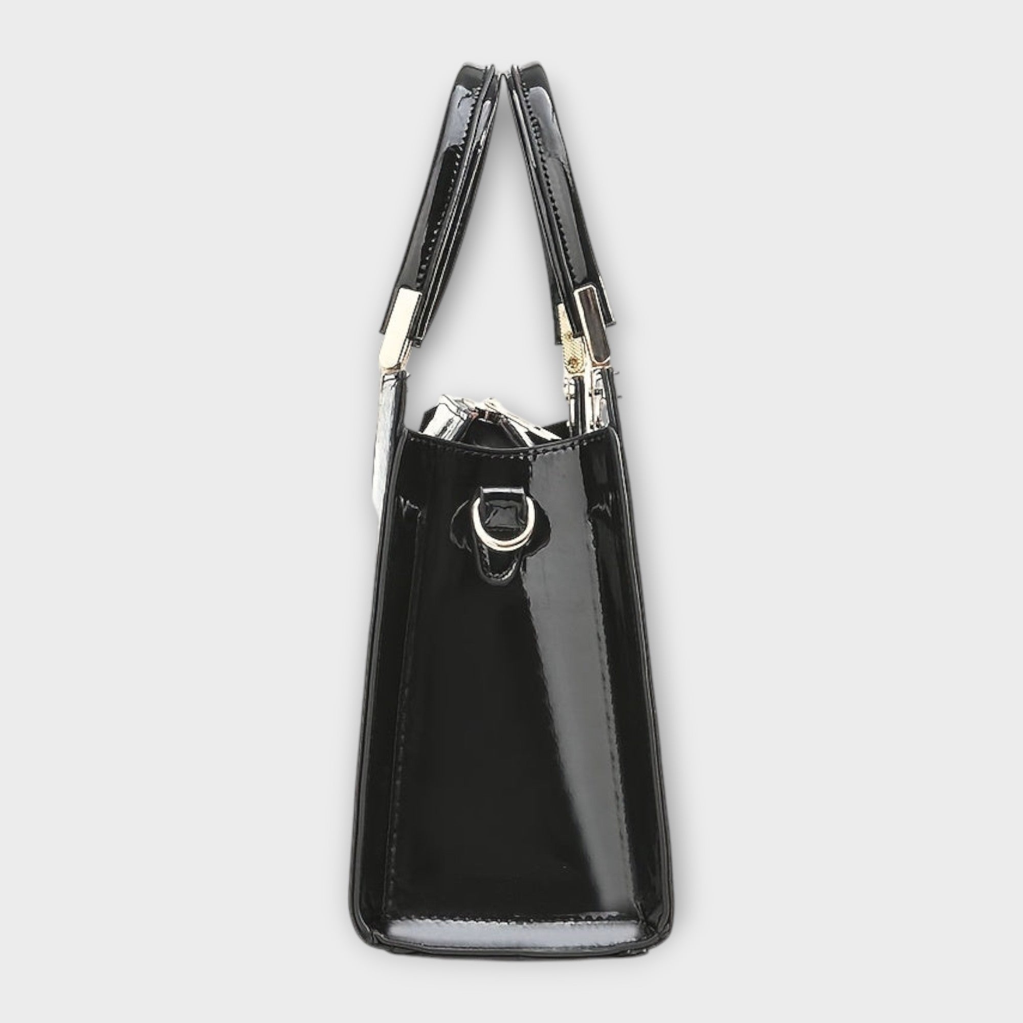 Victoria | Glossy Crocodile Pattern Handbag with Structured Design - Lumina