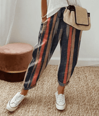 Victoria | Lightweight Beige Casual Trousers with Relaxed Fit - Lumina