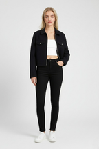 Victoria | Modern Cropped Jacket with Pockets - Lumina