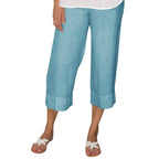 Victoria | Relaxed Beige Linen Trousers with Drawcord - Lumina