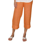 Victoria | Relaxed Beige Linen Trousers with Drawcord - Lumina