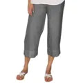 Victoria | Relaxed Beige Linen Trousers with Drawcord - Lumina