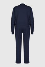 Victoria | Relaxed Fit Dark Blue Sweatpants and Sweatshirt Set with Zipper Accents - Lumina