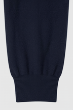 Victoria | Relaxed Fit Dark Blue Sweatpants and Sweatshirt Set with Zipper Accents - Lumina