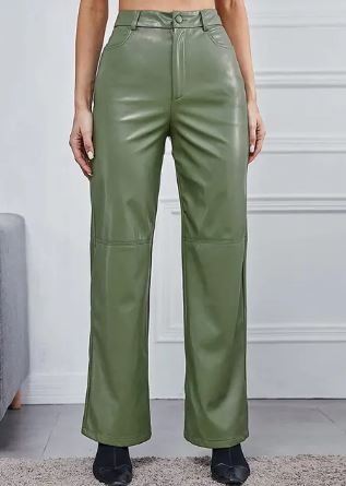 Victoria | Slim Fit Black Leather Trousers for Women with Soft Finish - Lumina