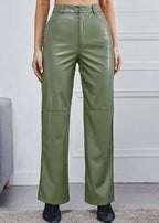 Victoria | Slim Fit Black Leather Trousers for Women with Soft Finish - Lumina