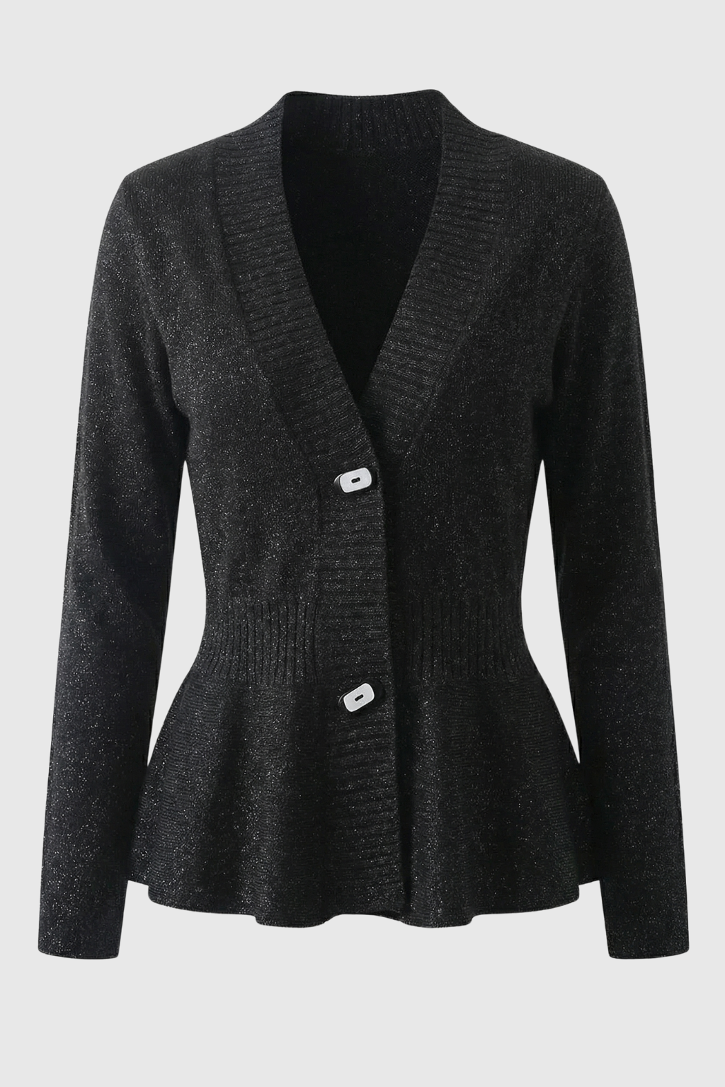 Victoria | Soft Black Cardigan Sweater with Open Front Design - Lumina